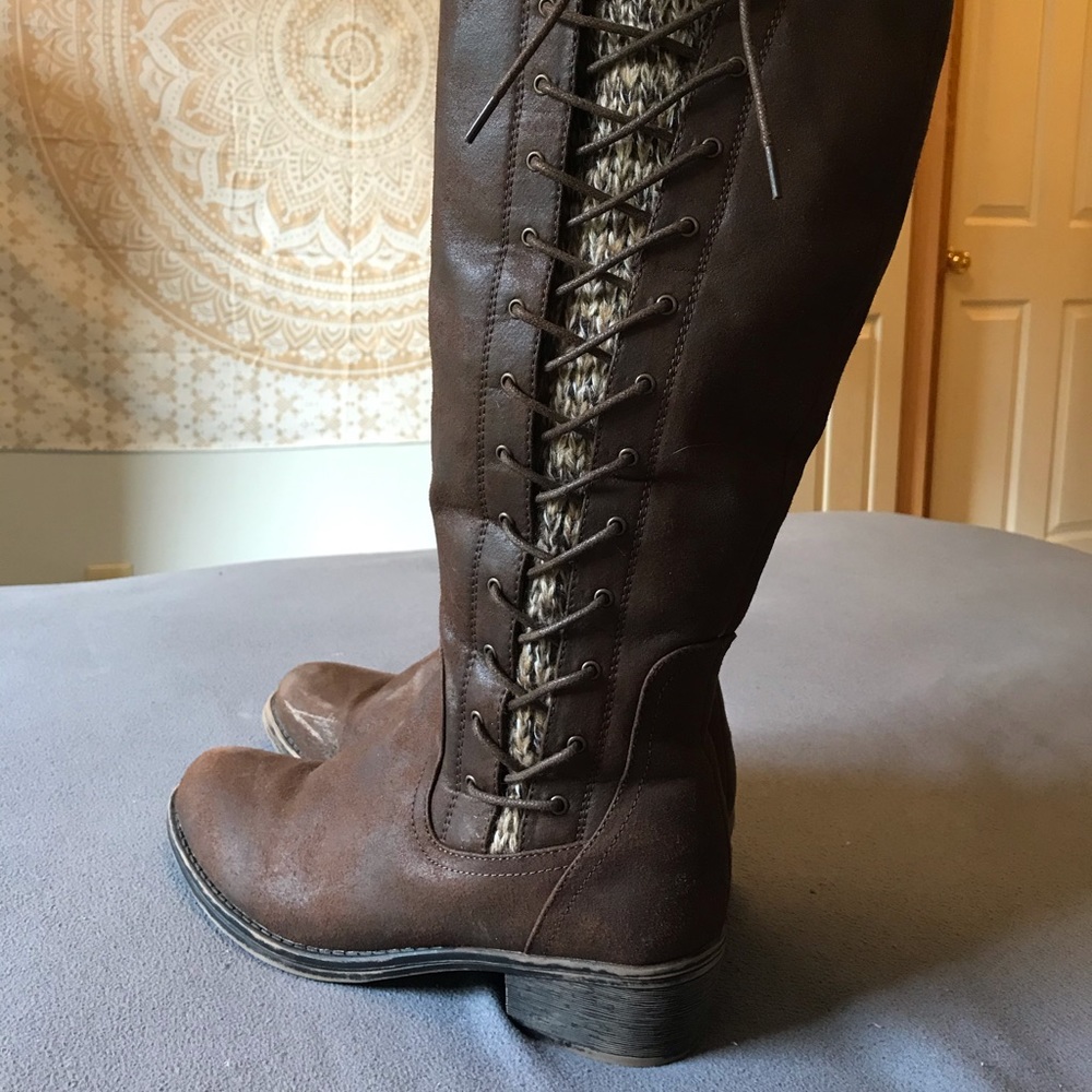 Tall Brown Boots with zipper